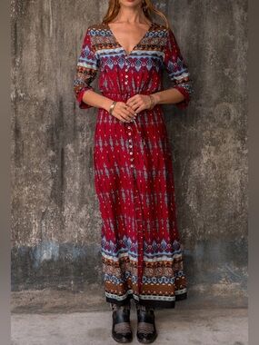 Gypsy Moon Tunic Maxi  Sz L D61 Bohemian